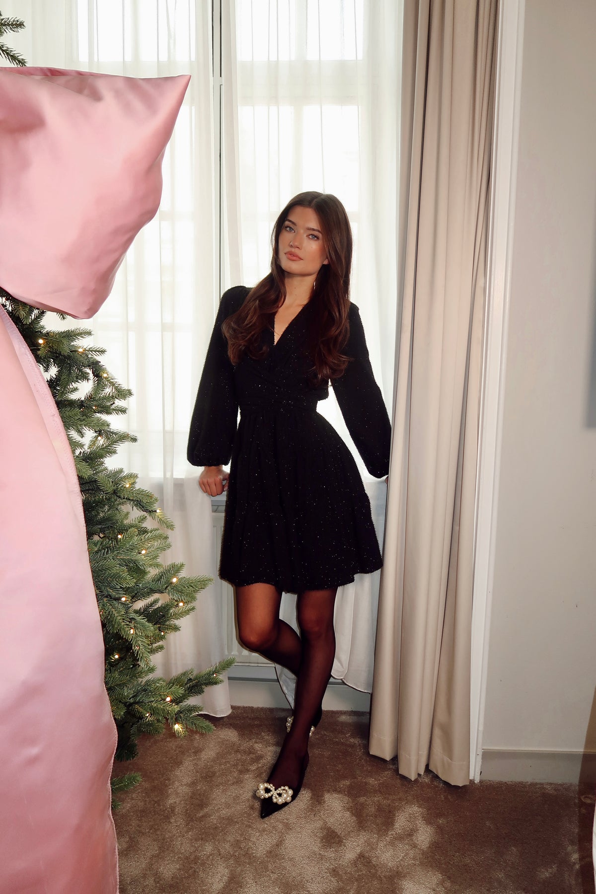 Hedvig Mini Dress - Svart/Silver