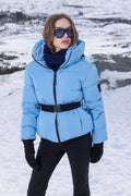Emily Down Belt Jacket - Ljusblå