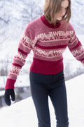 Ski Cropped Crew - Burgundy Mix