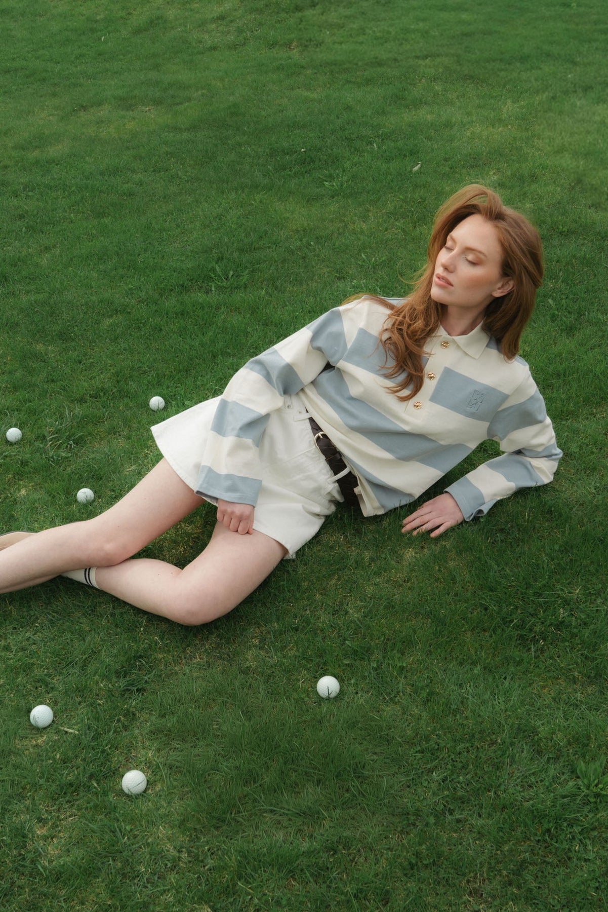 Isabelle Block Polo Jumper - Blå