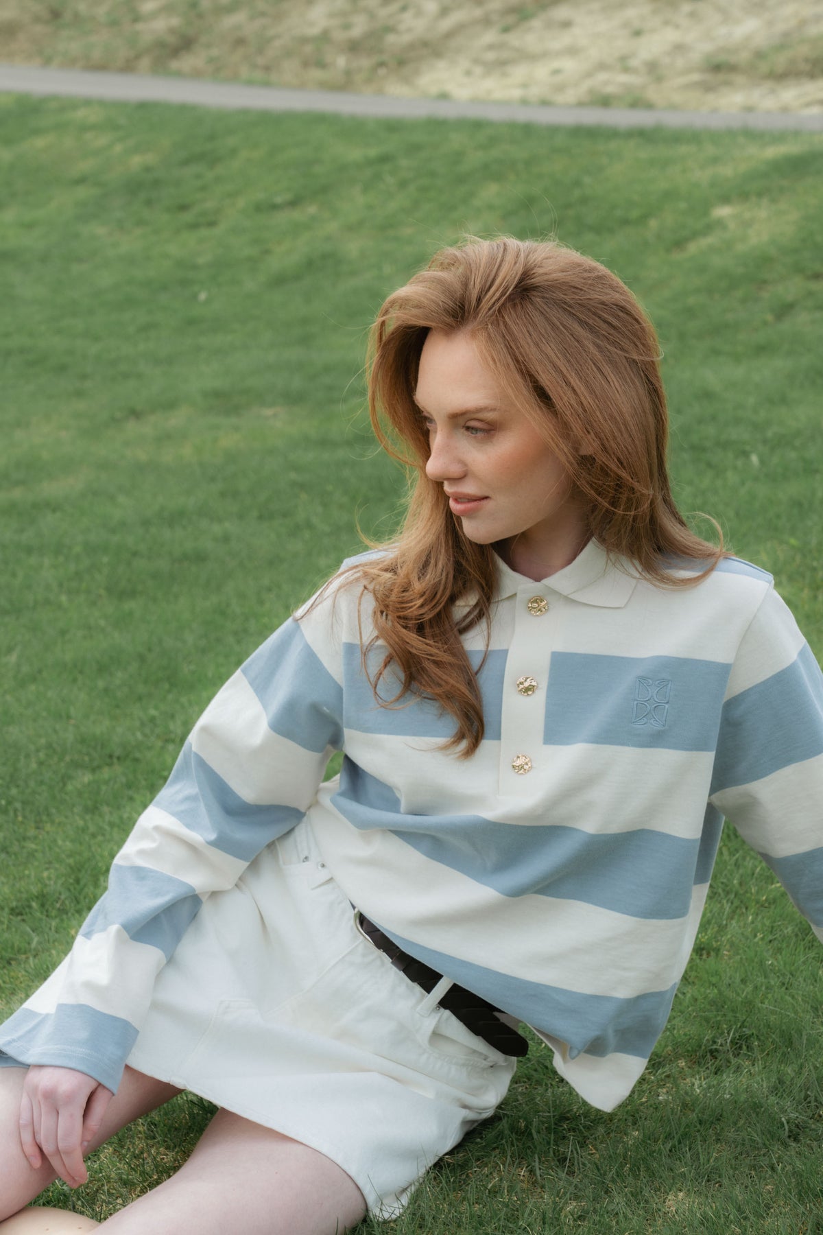 Isabelle Block Polo Jumper - Blå