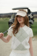 Alvilde Argyle Polo Tee - Vit