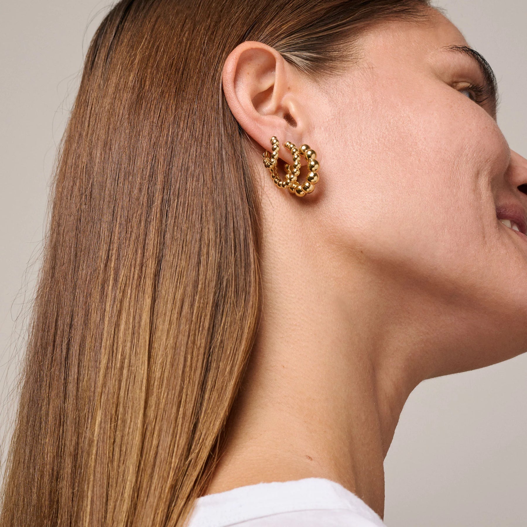 Ball Large Hoops - Gold