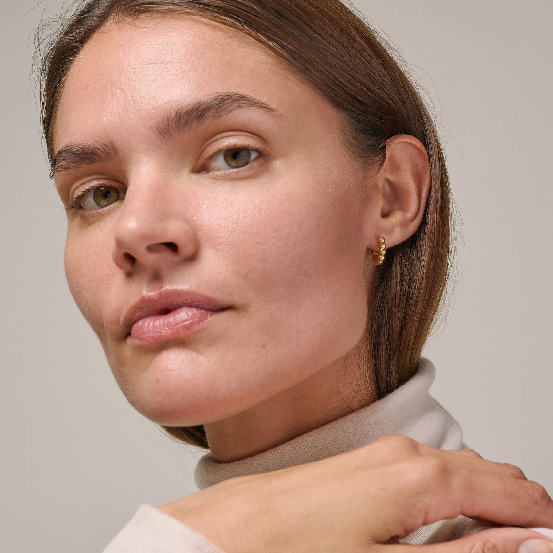 Ball Small Hoops - Gold