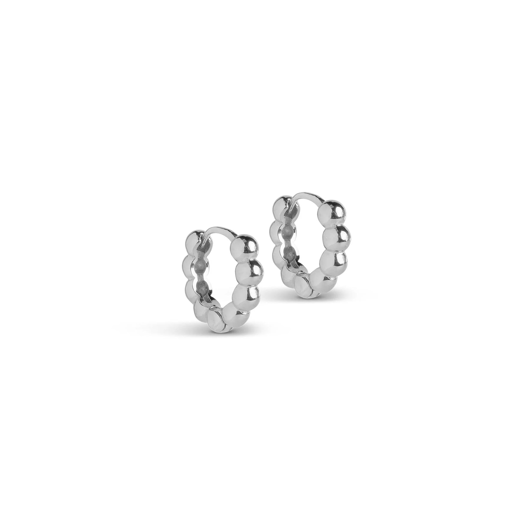 Ball Small Hoops - Silver