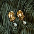 Scrunch Statement Pearl Drop Earring - Pearl