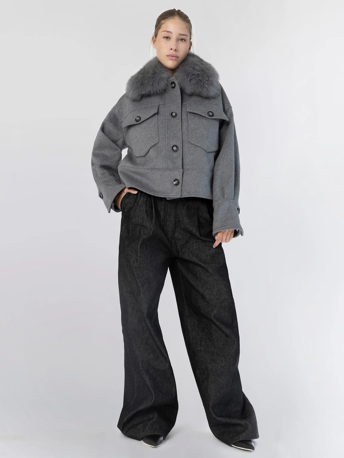 Charlie Wool Jacket - Melange Grey