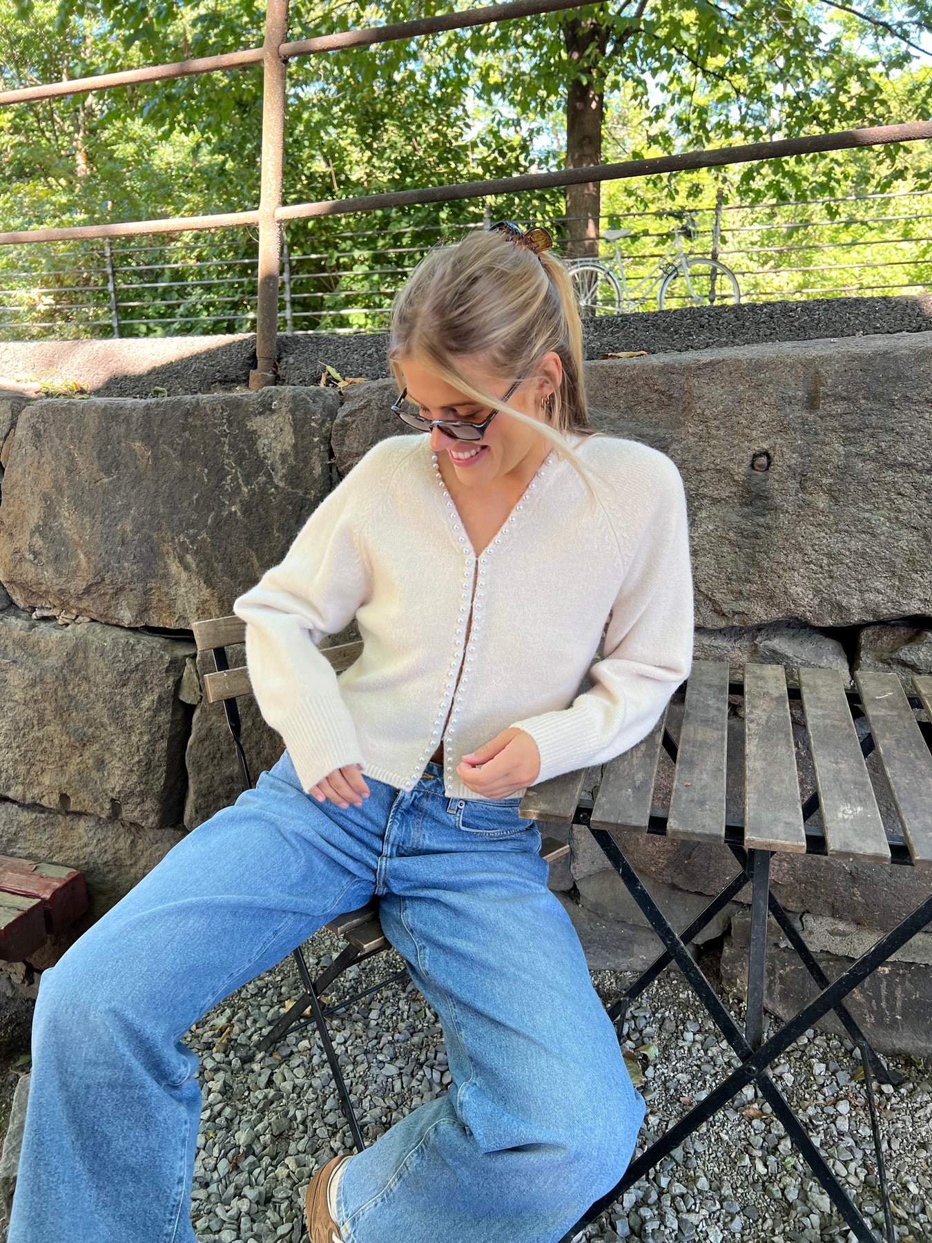 Sara Pearl Cardigan - Ivory
