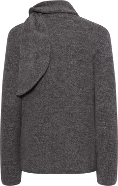 Lulu Ls Bow Knit - Medium Grey Melange