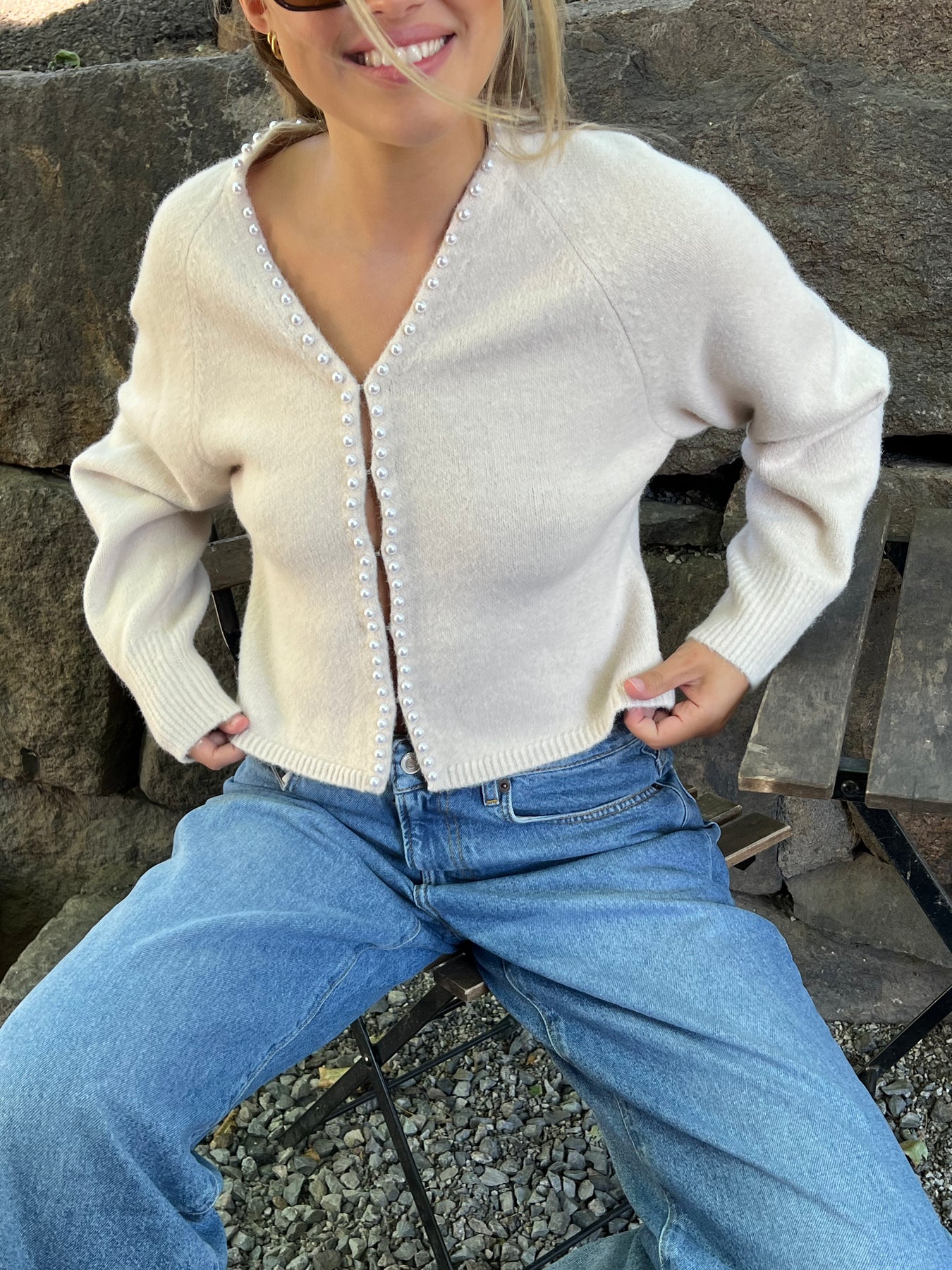 Sara Pearl Cardigan - Ivory