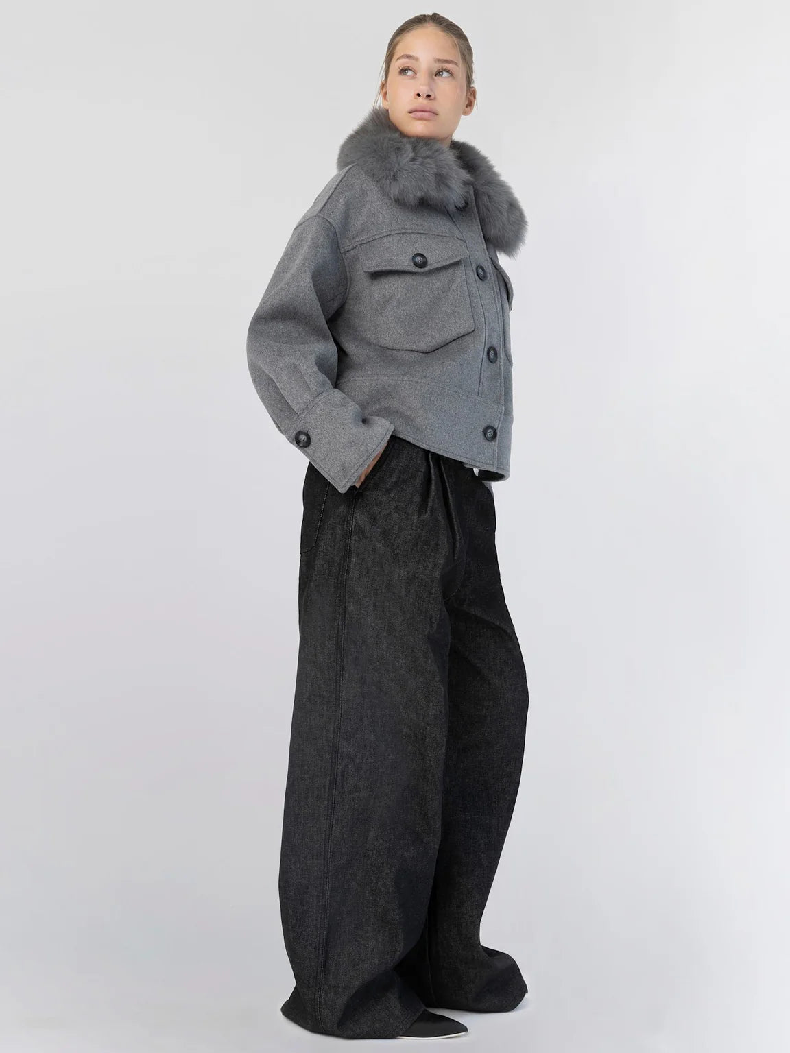 Charlie Wool Jacket - Melange Grey
