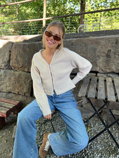 Sara Pearl Cardigan - Ivory