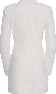 Crystal Trim Knit Mini Dress - Cream