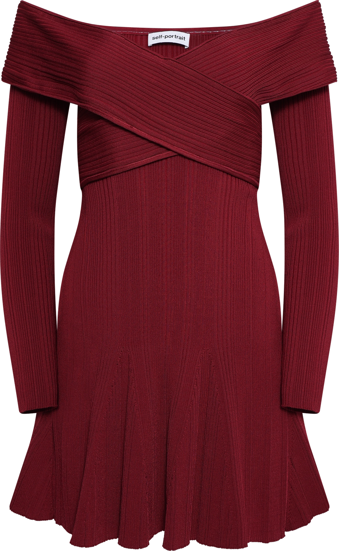 Viscose Knit Mini Dress - Burgundy