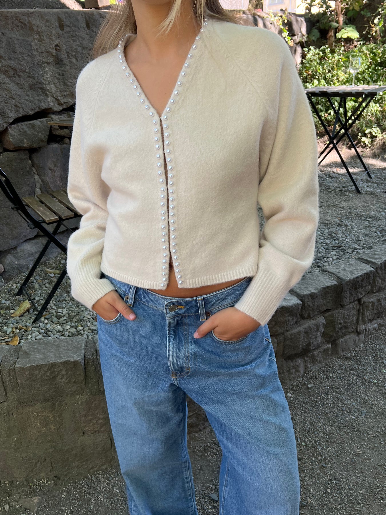 Sara Pearl Cardigan - Ivory
