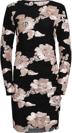 Majaic Mesh Dress - Black Beige Flower