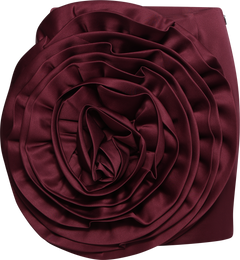 Satin Big Flower Skirt - Zinfandel