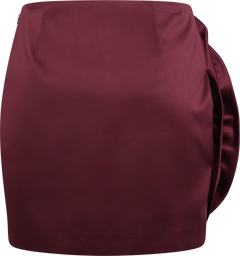 Satin Big Flower Skirt - Zinfandel