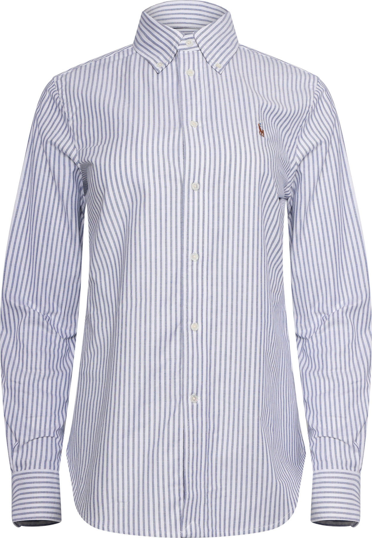Stretch Slim Fit Striped Oxford Shirt - White/Heritage Royal