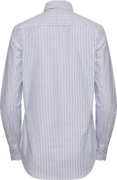 Stretch Slim Fit Striped Oxford Shirt - White/Heritage Royal
