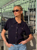 Helen Polo Knit Cardigan - Marinblå