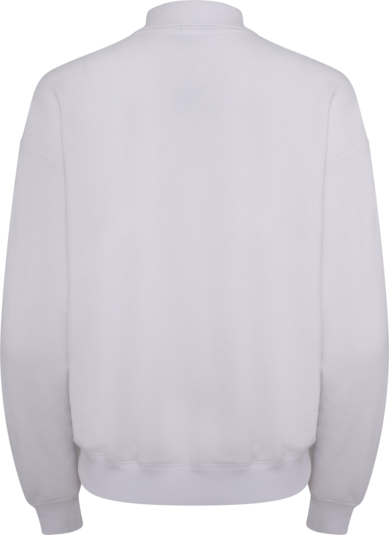 Polo-Collar Fleece Pullover - Vit