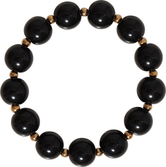 Anja Pearl Stretch Bracelet/Hair Tie - Black