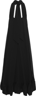 Sabrina Halterneck Ruffled Maxi Dress - Svart