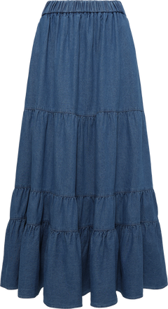 Ellen Denim Maxi Skirt - Blue