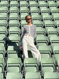 Pernille Knit Cardigan - Marinblå randig