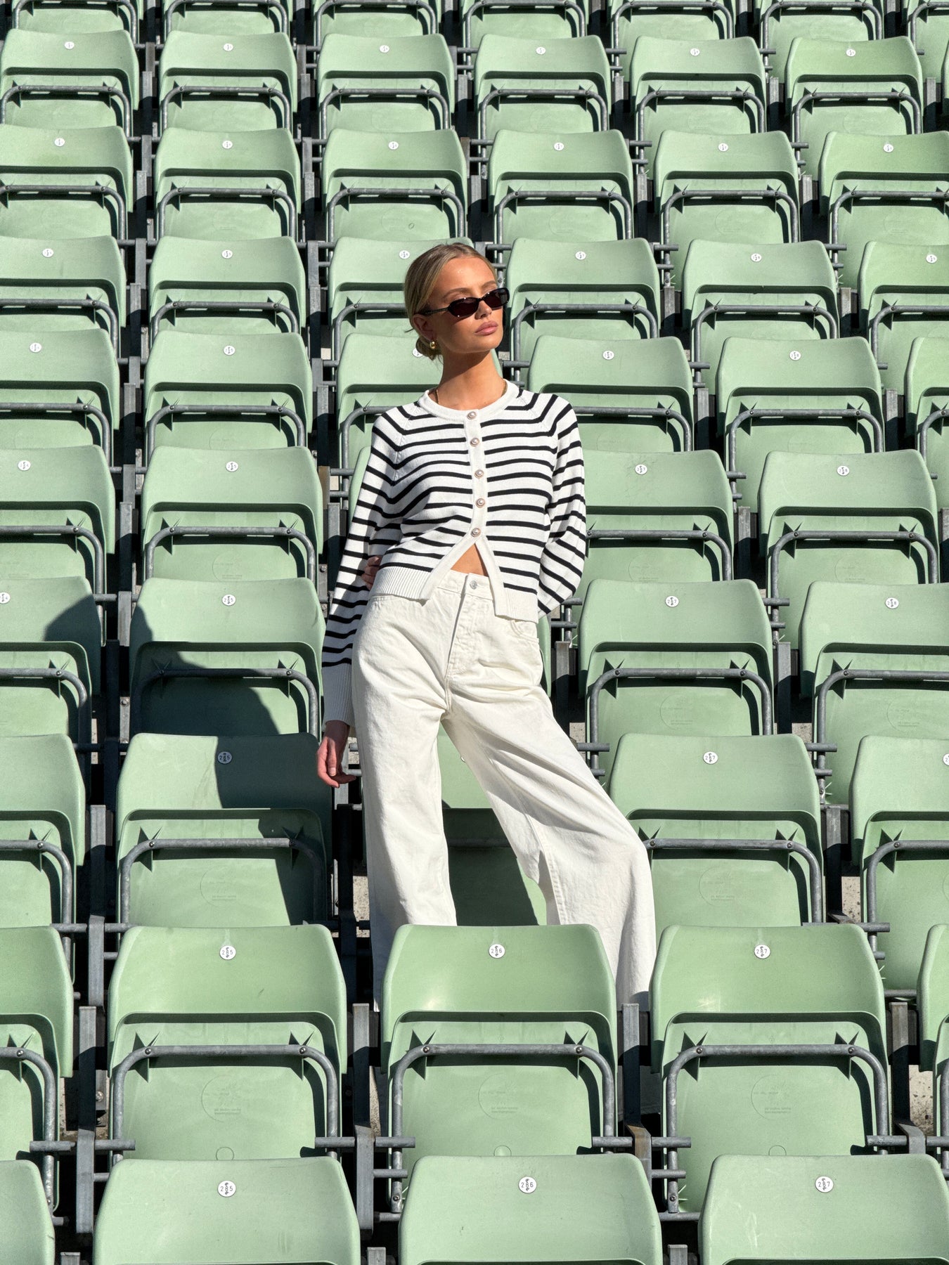 Pernille Knit Cardigan - Marinblå randig