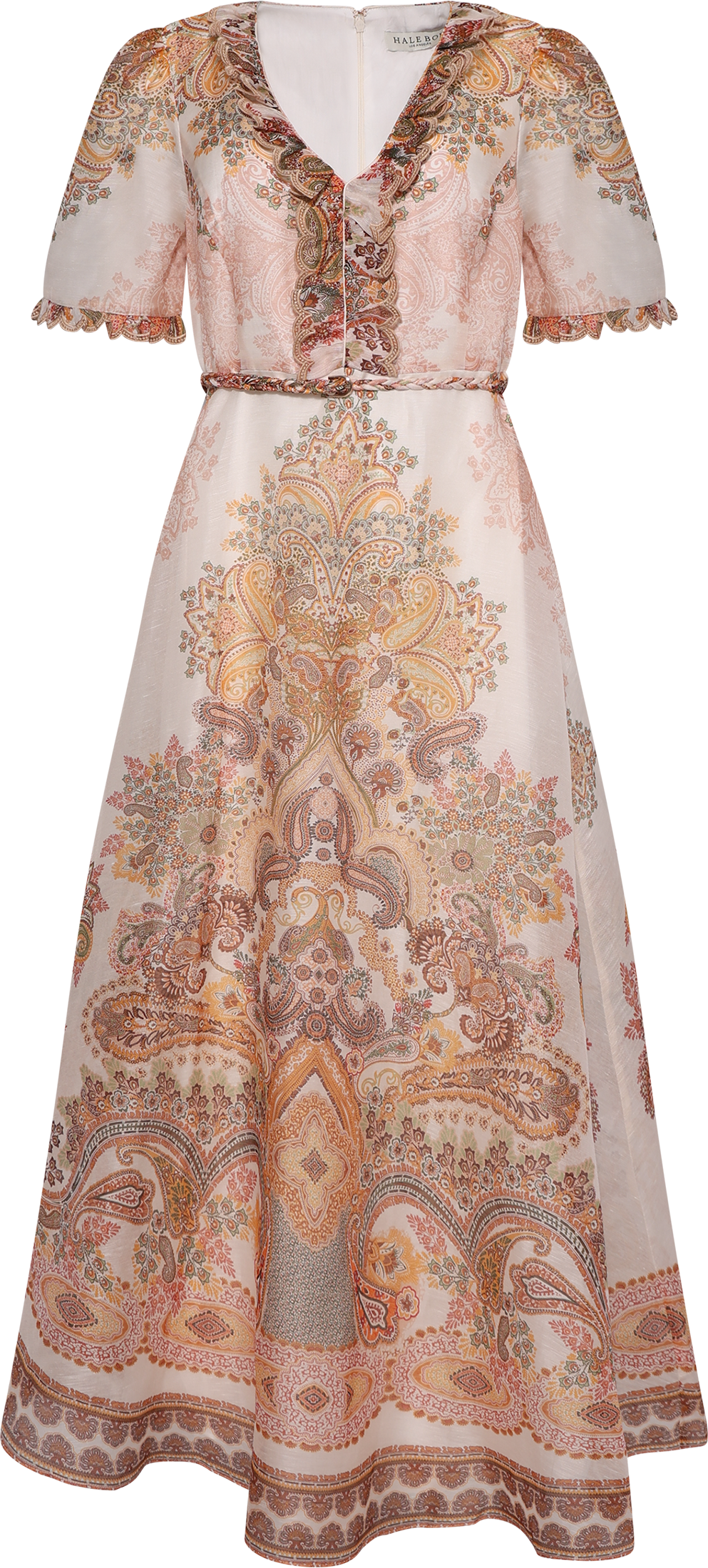Micah Long Dress Silk Linen - Ivory