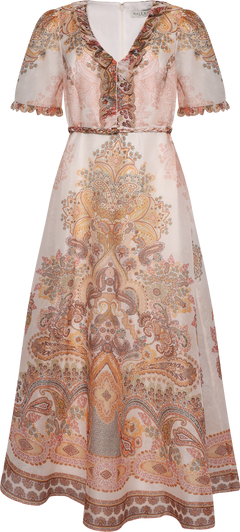 Micah Long Dress Silk Linen - Ivory