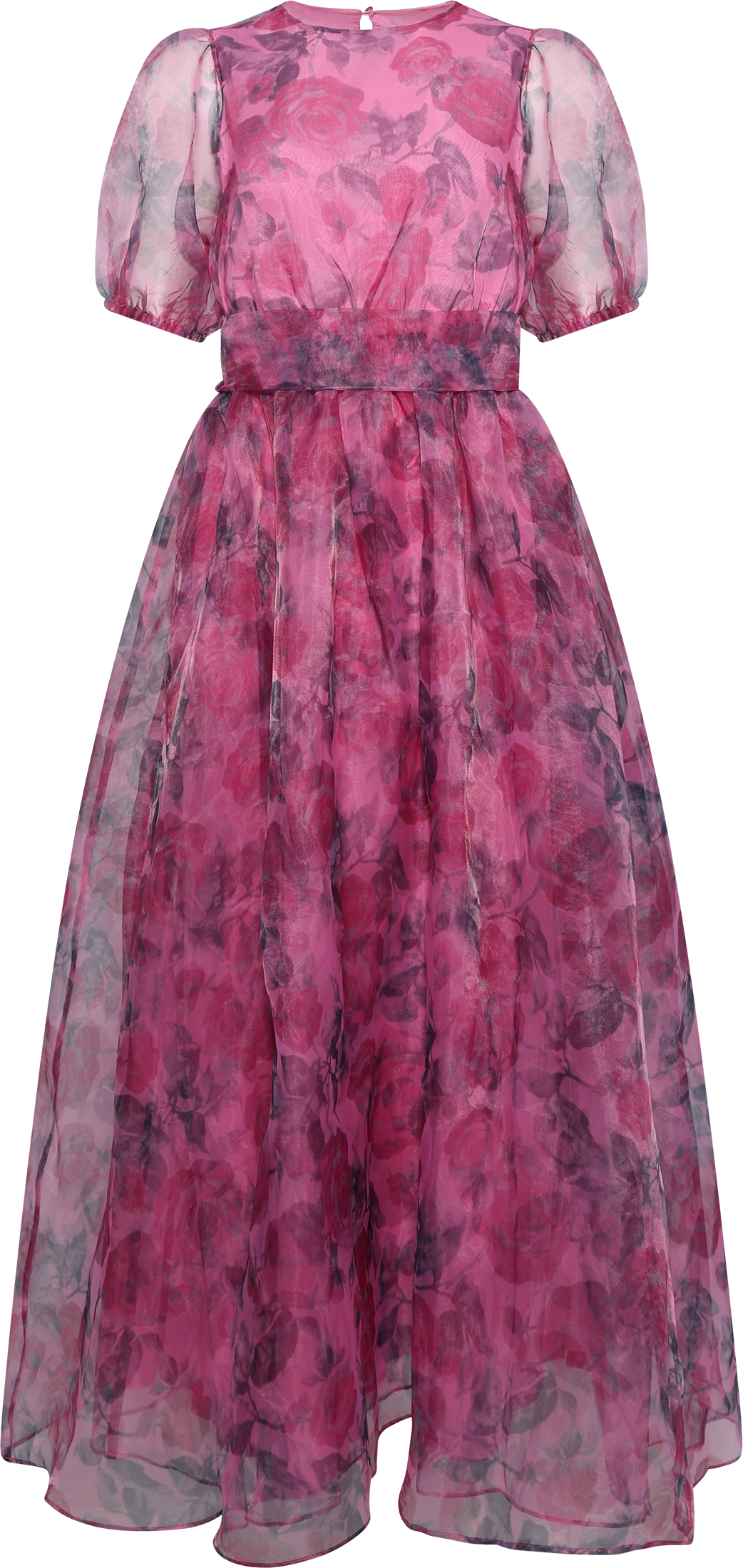 Elsa Flower Organza Maxi Dress - Pink