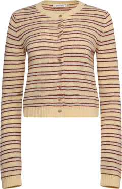 Stripe Wool Cardigan - Lt. Yellow Stripe