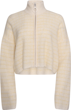 Tine Waffle Check Cardigan - Lt. Yellow Mix
