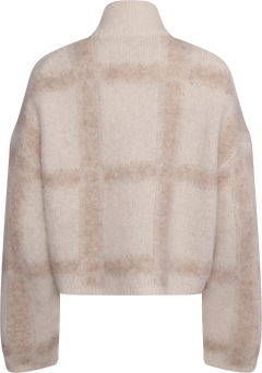 Tine Light Check Cardigan - Lt Brown Mix