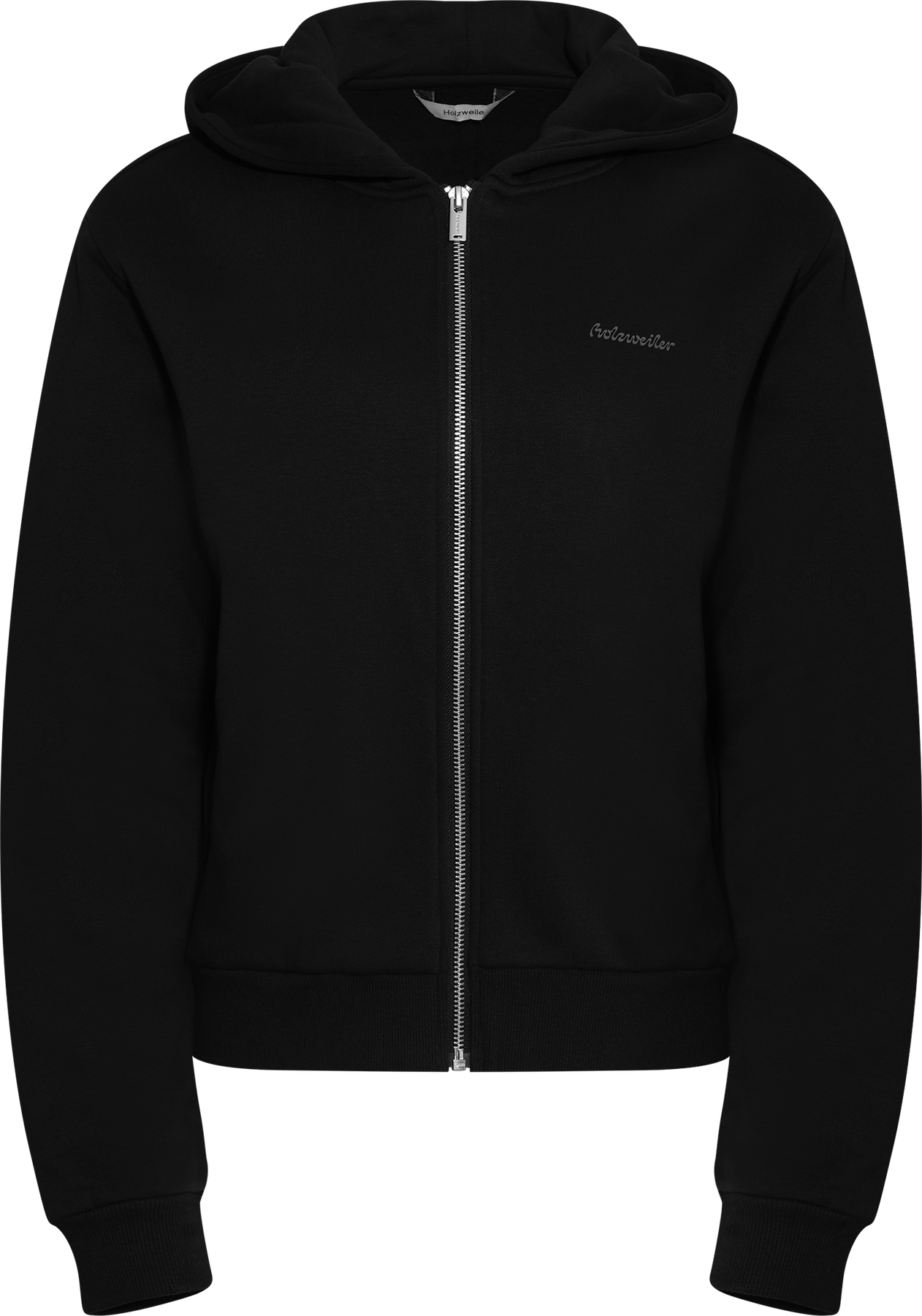 W Regular Zip Hoodie - Svart