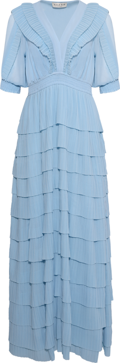 Aulelei Long Dress W Ruffles - Blue