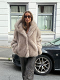 Astrid Faux Fur Jacket - Beige