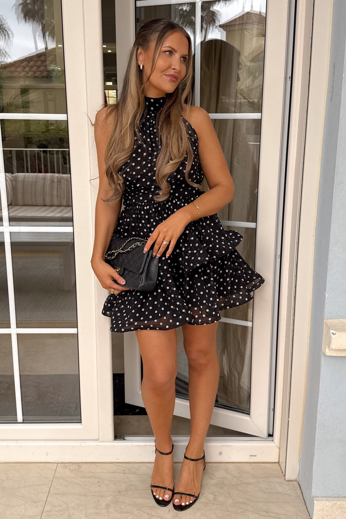 Idun Polka Dot Miniklänning - Svart
