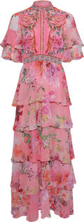 Itzayana Long Dress W Tiered - Rosa