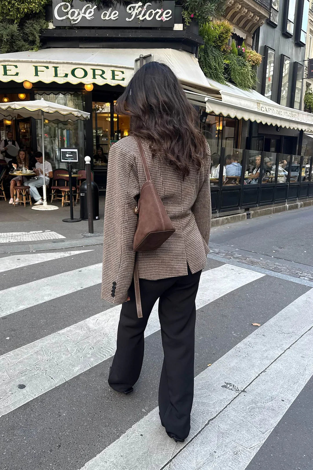 Stineic Blazer - Brunt rutmönster