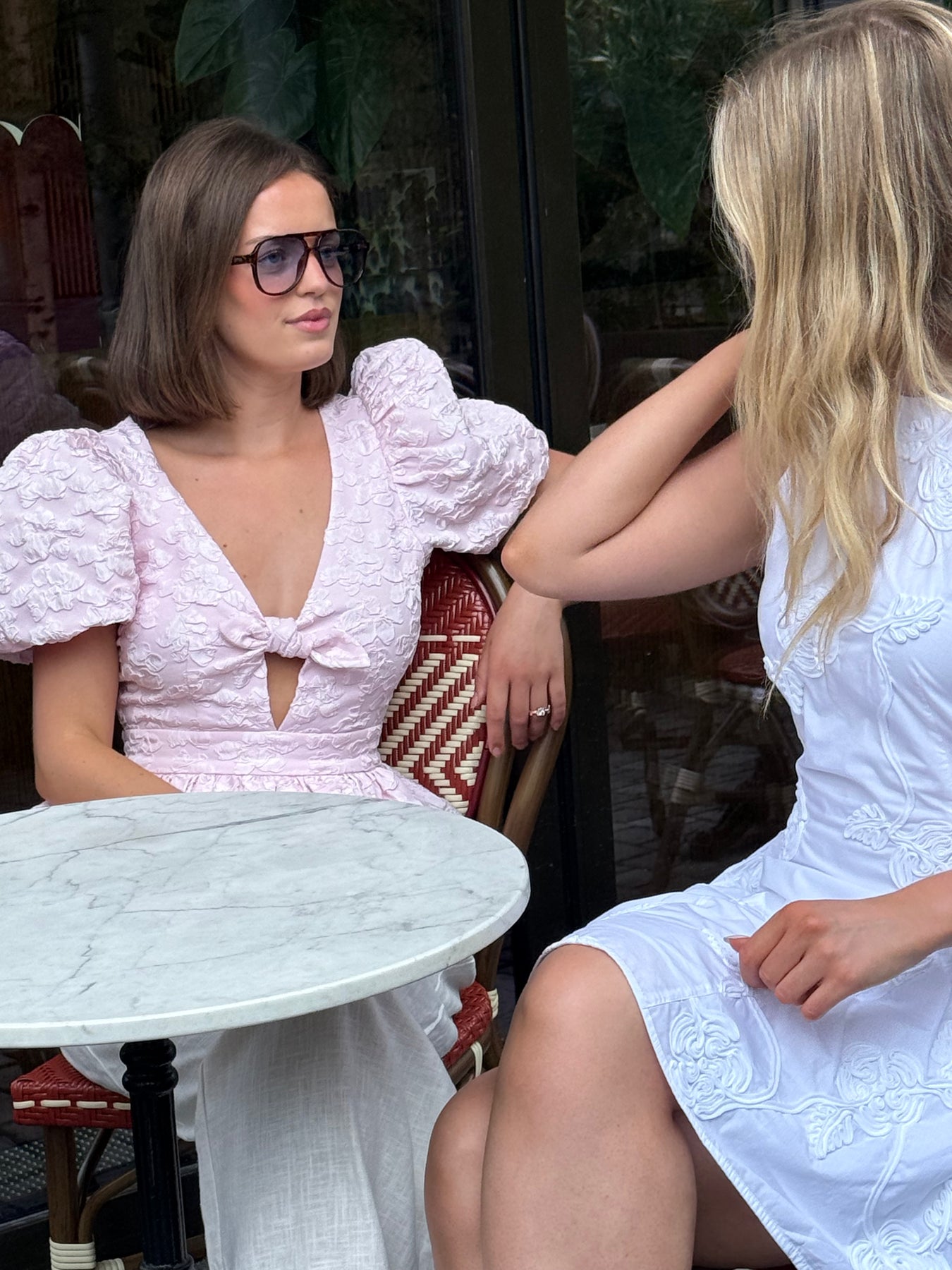 Jacquard Puff Sleeve Top - Ballerina