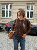 Mina Wool Cardigan - Dark Brown Melange