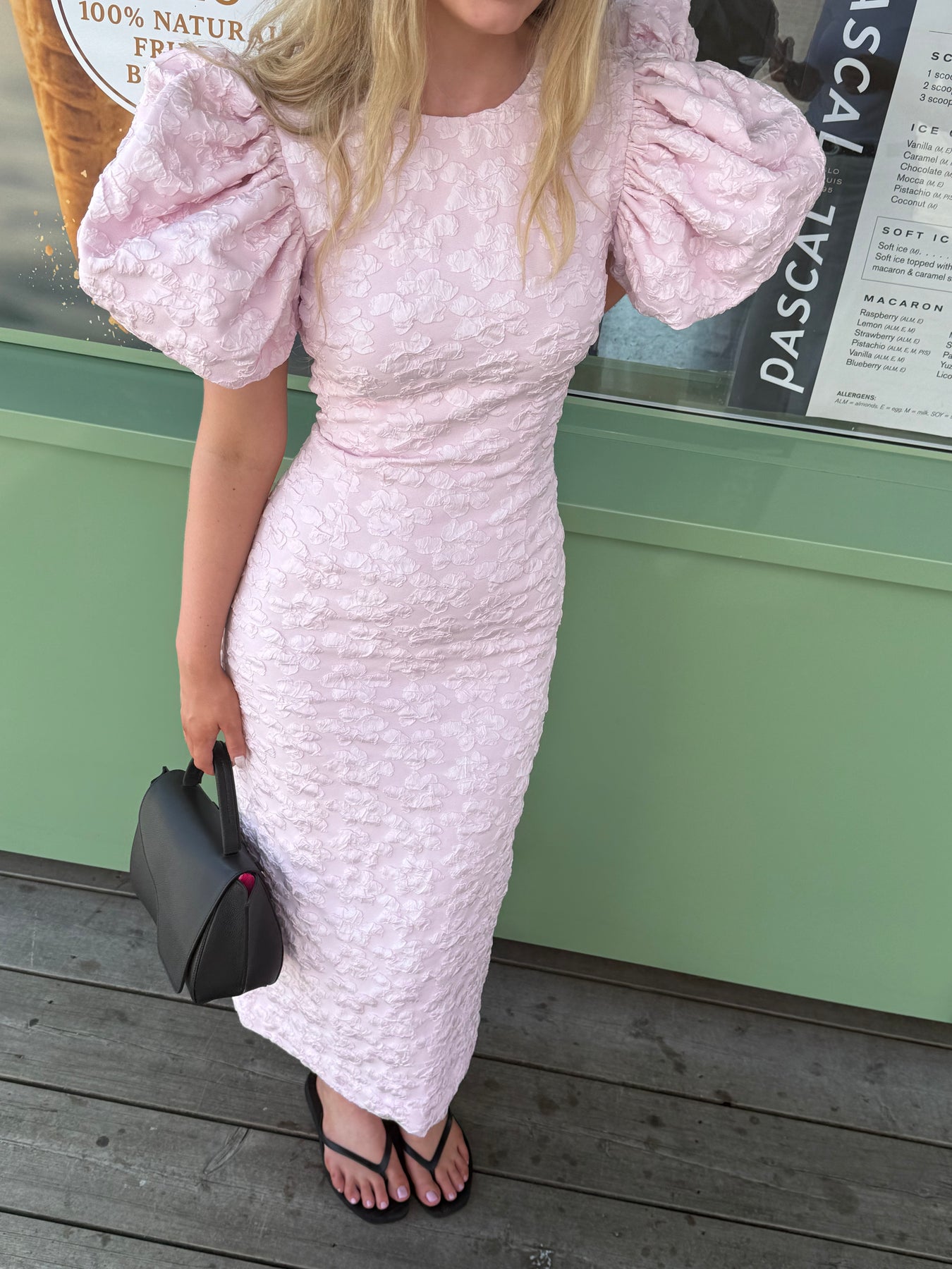 Jacquard Midi Puffy Dress - Ballerina