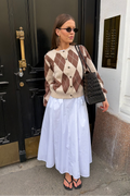 Anni Argyle Knit Cardigan - Brun