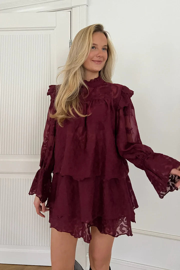 Ellinoric Lace Shirt - Vintage Bordeaux
