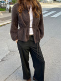 Fredrikke Chunky Cardigan - Dark Brown