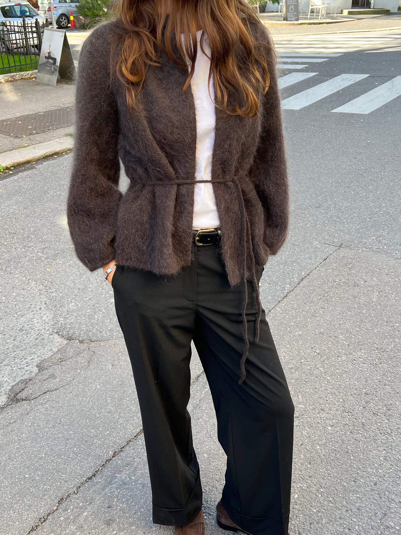 Fredrikke Chunky Cardigan - Dark Brown